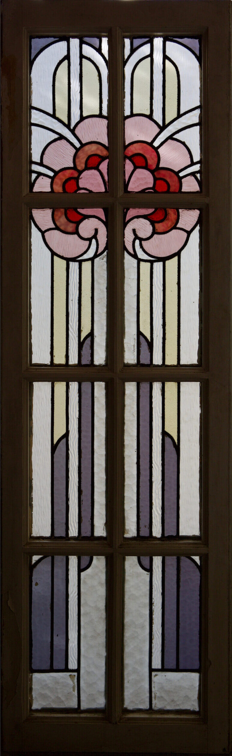 Deurpaneel met art-deco-glas-in-lood